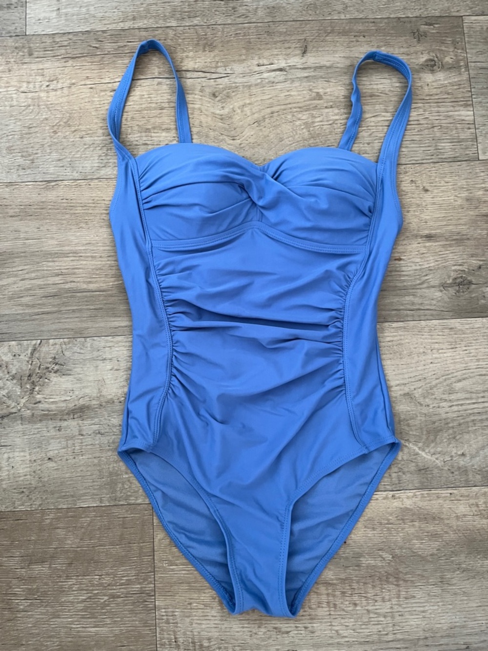 Nicole Miller Classic Blue One-Piece Ruched Swimsuit Size S
